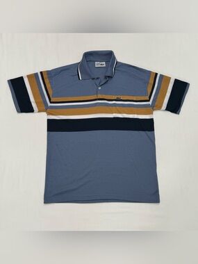 Vintage Lacoste Striped Polo Shirt Short Sleeve Golf Tennis Men's Medium